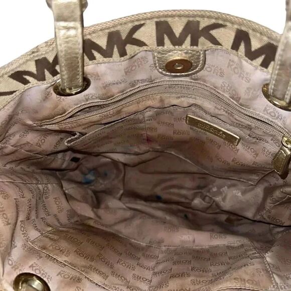 Michael Kors Monogram Sequin Brown/GoldTote - Picture 5 of 11